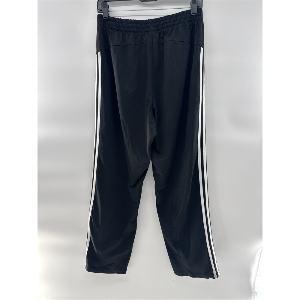 ADIDAS Jogger Track Pants Black White Stripes Elastic Waist Zip Ankle M Unisex - Picture 7 of 7